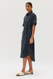 Linen Shirt Dress True Navy