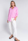Pink Petal Chambray Boyfriend Linen Shirt