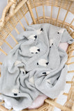 Baa Baa Baby Blanket Organic Cotton Grey