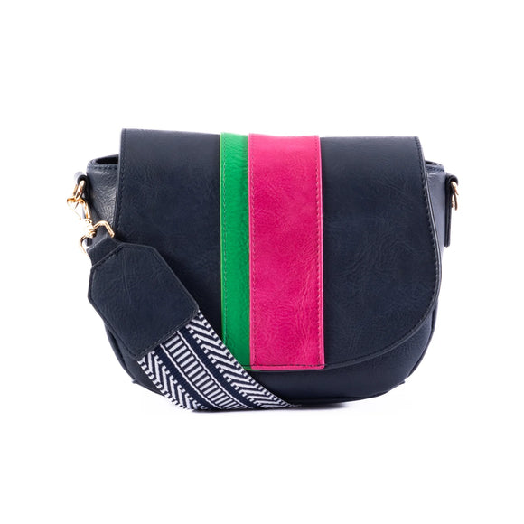 Lizzie Crossbody Navy/Green/Pink
