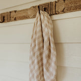 Beige Gingham Swaddle