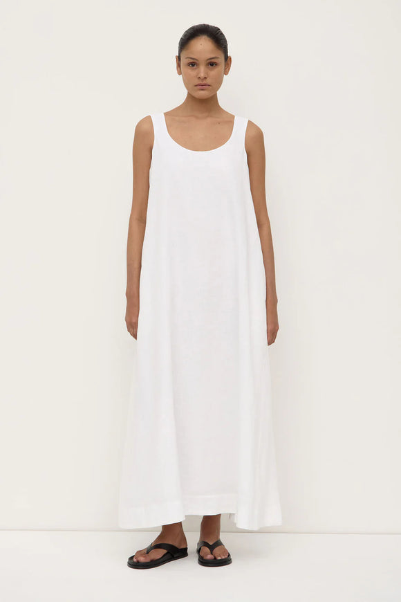 Maree Linen Midi Dress White