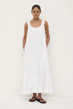 Maree Linen Midi Dress White
