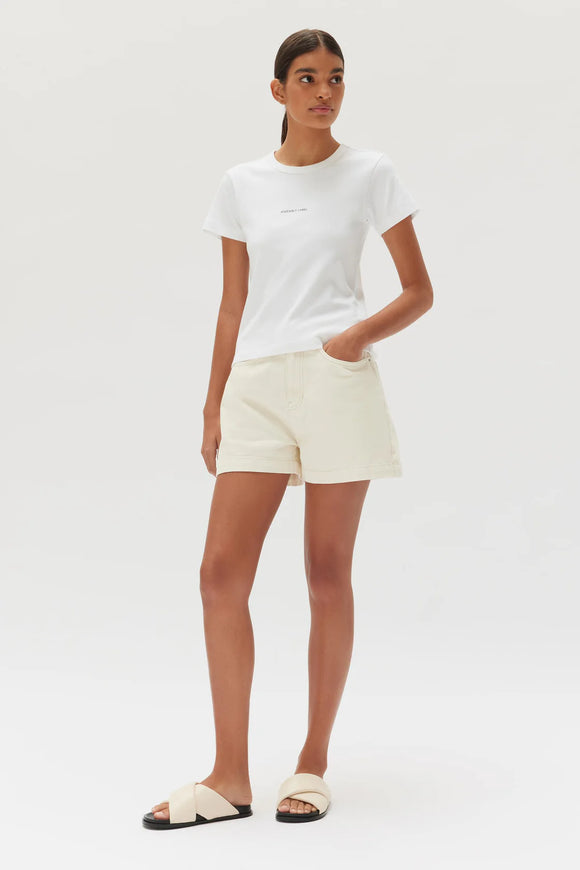 Micro Logo Tee White