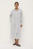 Nara Stripe Shirt Dress White/True Navy