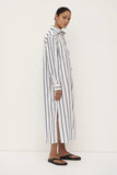 Nara Stripe Shirt Dress White/True Navy