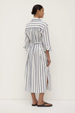 Nara Stripe Shirt Dress White/True Navy