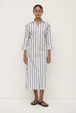 Nara Stripe Shirt Dress White/True Navy