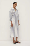 Nara Stripe Shirt Dress White/True Navy