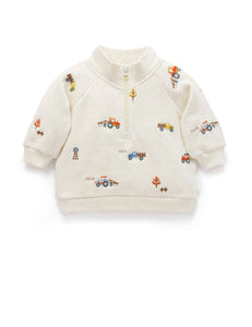 Embroidered Windcheater Farm Vehicles Broderie