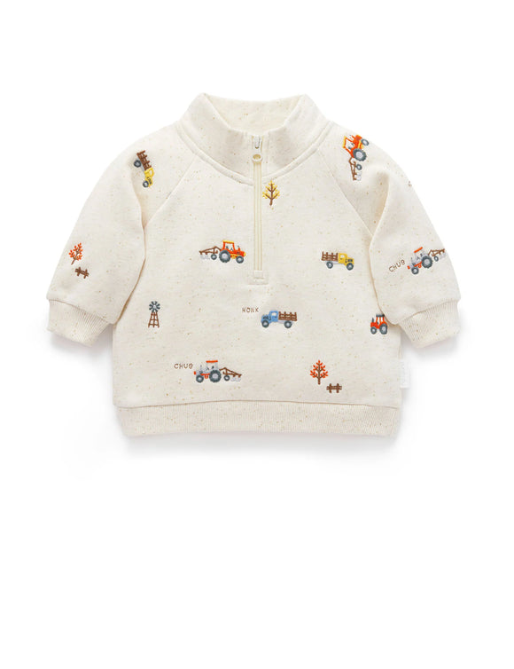 Embroidered Windcheater Farm Vehicles Broderie