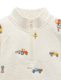 Embroidered Windcheater Farm Vehicles Broderie