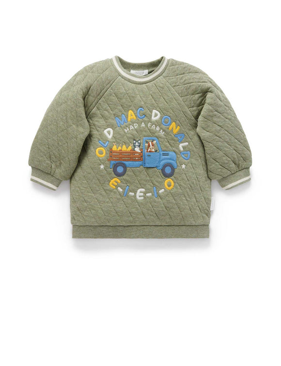Quilted Windcheater Olive Melange