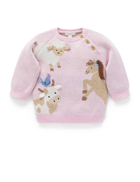 Animal Crackers Jumper Primrose Jacquard