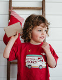 Christmas Postal Van Tee Red