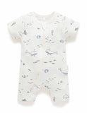Short Zip Growsuit Vanilla Nautical
