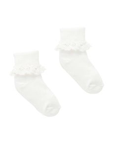 Kids Lace Sock White