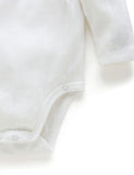 Pointelle Long Sleeve Wrap Bodysuit White