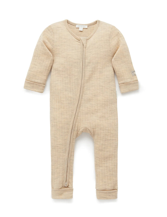 Australian Merino Growsuit Oatmeal Melange