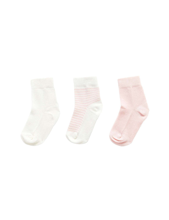 Baby 3 Pack Socks Pale Pink