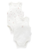 2Pk Singlet Bodysuit Vanilla Blossom