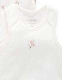 2Pk Singlet Bodysuit Vanilla Blossom