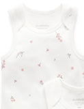 2Pk Singlet Bodysuit Vanilla Blossom
