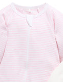 2Pk Zip Growsuit Pale Pink Bear