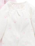 2Pk Zip Growsuit Pale Pink Bear