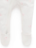 2Pk Zip Growsuit Pale Pink Bear
