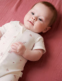 2 Pack Short Zip Growsuit Pale Pink Blossom