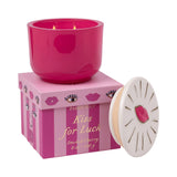 Charmed 8oz Glass w/Embossed lips Ceramic Lid Smoked Cherry