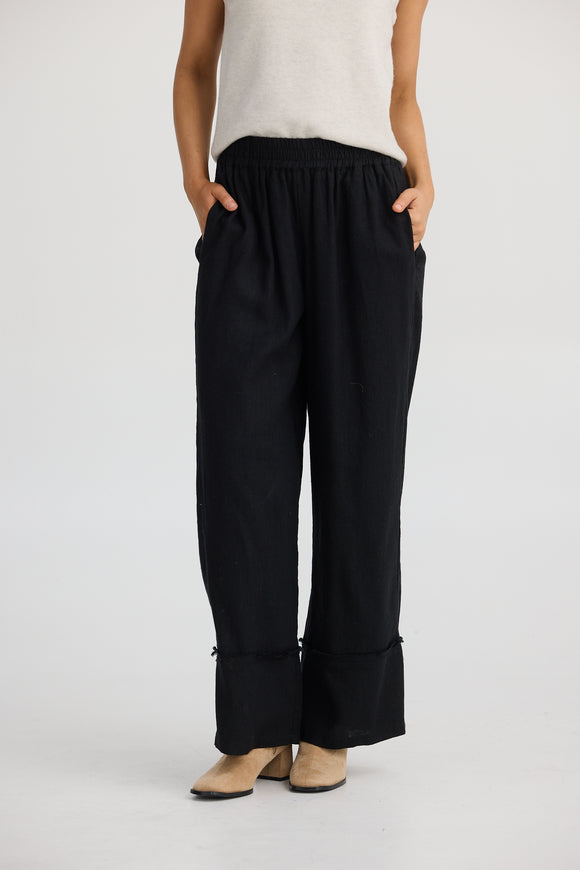 Sienna Pant Black Linen