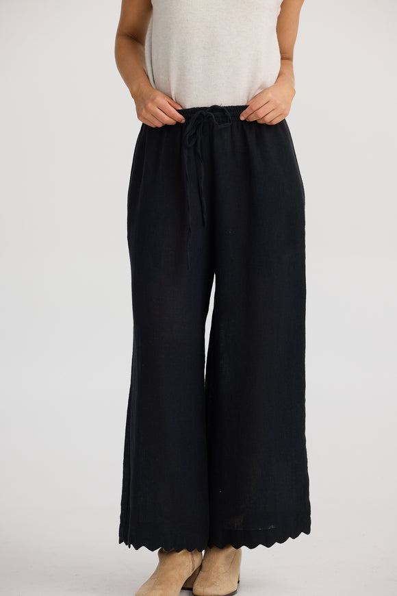 Sardinia Pant Black Linen