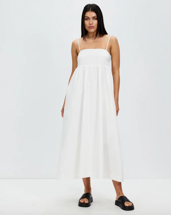 Seraphina Seersucker Dress White