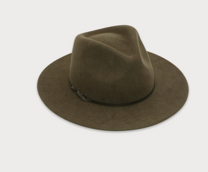 Kleio Wool Fedora in Green Mocha