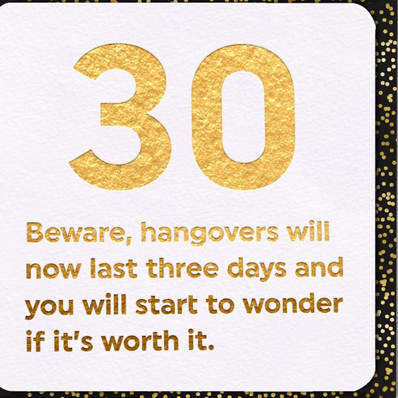 30 Beware Hangovers Card