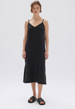 Vallory Linen Slip Dress Black