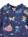 Printed L/S Sunsuit Submarine Print