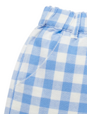 Linen Blend Shorts Ocean Gingham