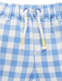 Linen Blend Shorts Ocean Gingham