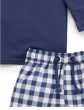 Board Short And Rashie Set Marine Gingham