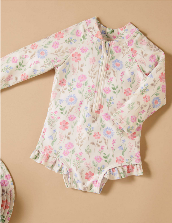 L/S Swimsuit Geranium Print