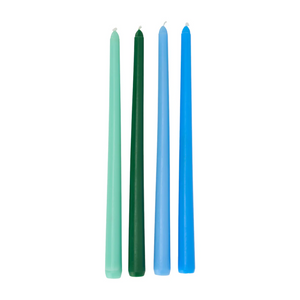 Jewel Taper Candles Blue Tones