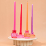 Jewel Tapper Candles Pink Tones