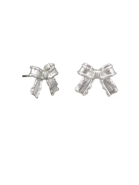 Silver Pollyanna Bow Earrings