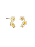 White Trio Daisy Earrings