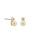 White Daisy Top Pearl Earrings