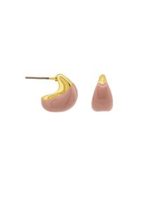 Pink Enamel Dip Earrings