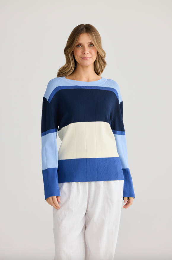 Middleton Knit Top Blue Multi